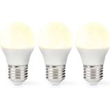 Nedis - LBE27G452P3 - Led-lamp - Warm Wit - 4.9 W - 3 Stuks