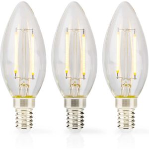 LED-Filamentlamp E14 | Kaars | 2 W | 250 lm | 2700 K | Warm Wit | Aantal lampen in verpakking: 3 Stu