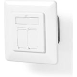 Nedis - Cat7 Wandcontactdoos - 2 x RJ45 - FTP - Inbouw - Verticaal
