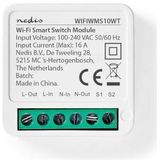 Nedis - Slimme Wifi Stroomschakelaar - Wit - Tot 3680W - Kroonsteen Aansluiting