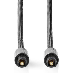 Optische Audiokabel | TosLink Male | TosLink Male | Gun Metal Grey | Gevlochten Kabel