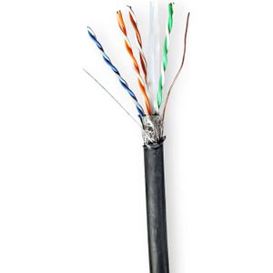 Nedis Netwerk Kabel Rol - CAT6 - Solid - S/FTP - Koper - 305.0 m - Buitenshuis - Rond - PE - Zwart - Gift Box