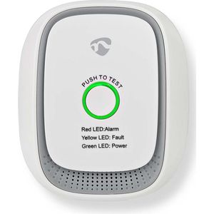 Nedis SmartLife Gasdetector | Zigbee 3.0 | Netvoeding | Levenscyclus sensor: 5 Jaar | EN 50194-1:2009 | Android / IOS | Met testknop | 75 dB | Wit - ZBDG11CWT