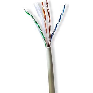 Nedis U/UTP CAT6 Gigabit netwerkkabel met flexibele aders - AWG24 / LSZH / grijs - 305 meter