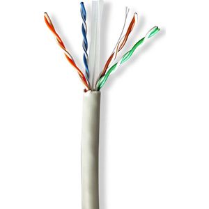 UTP CAT6 Gigabit Netwerkkabel - CU - 24AWG - Stug - Premium - 305 meter - Afroldoos - Grijs