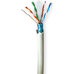 FTP CAT6 Gigabit Netwerkkabel - CU - 24AWG - Soepel - 100 meter - Afroldoos - Grijs