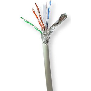 Nedis Netwerk Kabel Rol | CAT6 | Stranded | S/FTP | Koper | 305.0 m | Binnenshuis | Rond | LSZH | Grijs | Gift Box - CCBG8528GY305