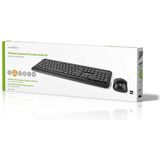 Nedis - Multimedia Toetsenbord en Muis Set - Zwart - Draadloos