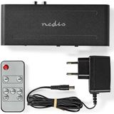 Nedis HDMI-Extractor - 2x HDMI Input - TosLink Female / 1x HDMI Output / 2x RCA / 3.5 mm - Maximale resolutie: 4K@60Hz - 18 Gbps - Metaal - Antraciet - Doos