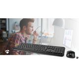 Nedis - KBMCW100BKDE - Draadloos Toetsenbord- En Muisset - Chocoladebruin - QWERTZ