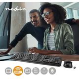 Nedis Muis en Toetsenbord - Set - Draadloos - Muis- en toetsenbordverbinding: USB - 800 / 1200 / 1600 dpi - Instelbare DPI - QWERTZ - Duits