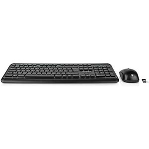 Nedis KBMCW100BKDE draadloze muis en toetsenbord set | USB | 800 / 1200 / 1600 DPI | DPI instelbaar | QWERTZ | Duitse lay-out
