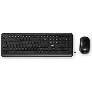 Nedis - KBMCW100BKFR - Draadloos Toetsenbord En Muis - Usb - Zwart - Azerty Frans