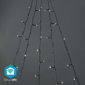 Slimme Wifi LED Kerstboom Verlichting - Warm tot koel Wit - 5 x 4 meter - 200 LED's - IP65 - Zwart