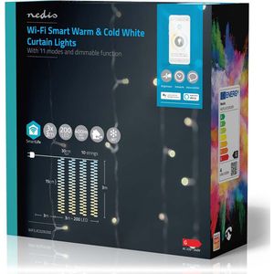 LED lichtgordijn ijsregen warmwit transp. 10m