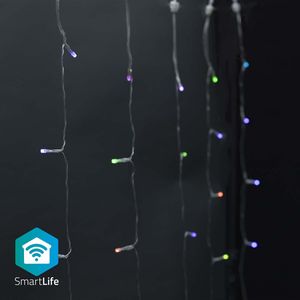 Slimme Wifi LED Gordijn - RGB - 3 x 3 meter - 180 LED's - IP65 - Transparant