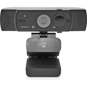 Nedis USB webcam met microfoon en klem/standaard - 4K Ultra HD / zwart - 1,4 meter