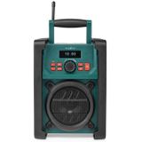 Nedis - RDDB3100GN Bouwradio - Groen/Zwart - DAB+ FM Bluetooth 15W IP65