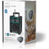Nedis - RDDB3100GN Bouwradio - Groen/Zwart - DAB+ FM Bluetooth 15W IP65