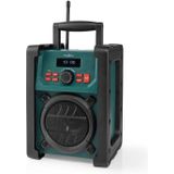 Nedis - RDDB3100GN Bouwradio - Groen/Zwart - DAB+ FM Bluetooth 15W IP65