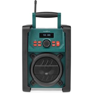Nedis - RDDB3100GN Bouwradio - Groen/Zwart - DAB+ FM Bluetooth 15W IP65