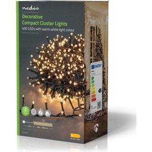 LED Cluster Lichtsnoer - Warm Wit - 8 Meter - 400 LED's - IP44 - Groen