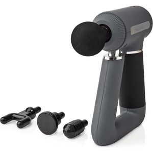 Nedis Sportmassagepistool / Batterij Gevoed /Ingebouwde Lithium-Ion / Oplaadbaar / 6Massage Modes / USB-kabel / Grijs