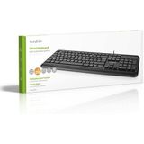 Nedis - Bedraad Toetsenbord - Zwart - USB-A - QWERTZ DE-Layout