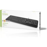 Nedis - Bedraad Toetsenbord - Zwart - USB-A - QWERTZ DE-Layout