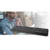 Nedis - KBMU200BKBE - Toetsenbord - Zwart - Standaard Indeling