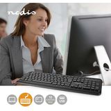 Nedis - KBMU200BKIT - Bedraad Toetsenbord - USB-A - QWERTY - Italiaans - 1 Stuks