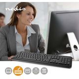 Nedis - Toetsenbord - Bedraad - Membraam - Multimedia - Zwart