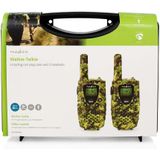 Nedis Walkie Talkie Set 2 Handsets 8 Km Frequentiekanalen PTT/VOX 2,5 Uur Koptelefoonoutput 2 Headsets Reiskoffer Groen