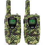 Nedis Walkie Talkie Set 2 Handsets 8 Km Frequentiekanalen PTT/VOX 2,5 Uur Koptelefoonoutput 2 Headsets Reiskoffer Groen