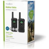 Nedis Walkie Talkie Set 2 Handsets 6 Km Frequentiekanalen 8 PTT / VOX 3 Uur Koptelefoonoutput Zwart