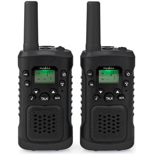 Nedis Walkie Talkie Set 2 Handsets 6 Km Frequentiekanalen 8 PTT / VOX 3 Uur Koptelefoonoutput Zwart