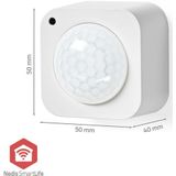 Nedis SmartLife Bewegingssensor - Zigbee 3.0 - Batterij Gevoed / USB Gevoed - Detectiehoek: 100 ° - Detectiebereik: 7 m - Max. batterijduur: 24 Maanden - Wit