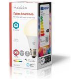 Nedis Smart lamp E27 | Peer A60 | RGB + 2700-6500K | Zigbee 3.0 | 806 lumen | 9W