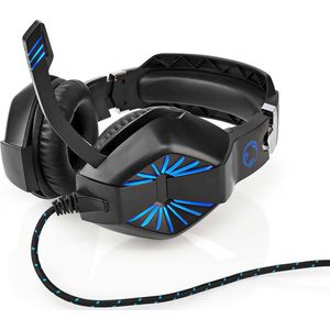 Nedis - Gaming Over-Ear Koptelefoon - Stereo - LED - 3,5mm Jack - 2,2 Meter