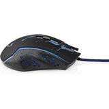 Nedis - Gamingmuis - Zwart - Bedraad - 6 Knoppen - 3600 dpi