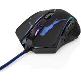 Nedis - Gamingmuis - Zwart - Bedraad - 6 Knoppen - 3600 dpi