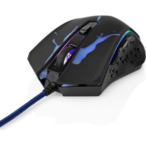 Nedis - Gamingmuis - Zwart - Bedraad - 6 Knoppen - 3600 dpi