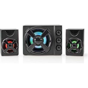 Nedis - Gaming 2.1 Subwoofer Speakerset - Zwart - LED Verlichting