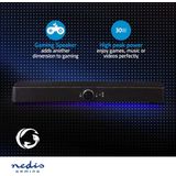 Nedis Gaming Speaker - Speaker-kanalen: 2.0 - USB Gevoed - 3,5 mm Male - 30 W - LED - Volumebediening - Output: 1x 3,5 mm