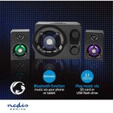 Nedis GSPR41021BK Gaming Speaker 2.1 75W LED Volumebediening