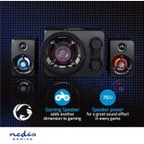 Nedis GSPR41021BK Gaming Speaker 2.1 75W LED Volumebediening