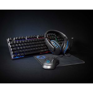 Gaming Combo Kit - 5-in-1 - Toetsenbord, Koptelefoon, Muis, Muismat - Zwart