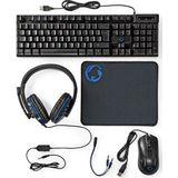Nedis - Gaming Combo Kit - 5-in-1 - Zwart - QWERTZ - Duits