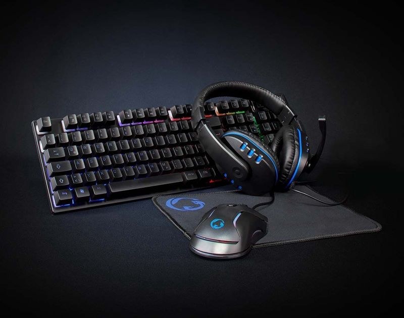 Nedis - Gaming Combo Kit - 5-in-1 - Zwart - QWERTZ - Duits