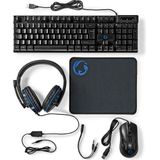 Nedis - Gaming Combo Kit - 5-in-1 - Toetsenbord - Koptelefoon - Muis - Muismat - LED Verlichting